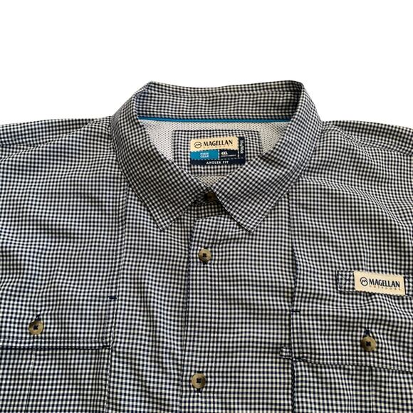 Magellan Men's Size 4XL Fish Gear Angler Fit Button Down Short Sleeve Shirt - Picture 6 of 16